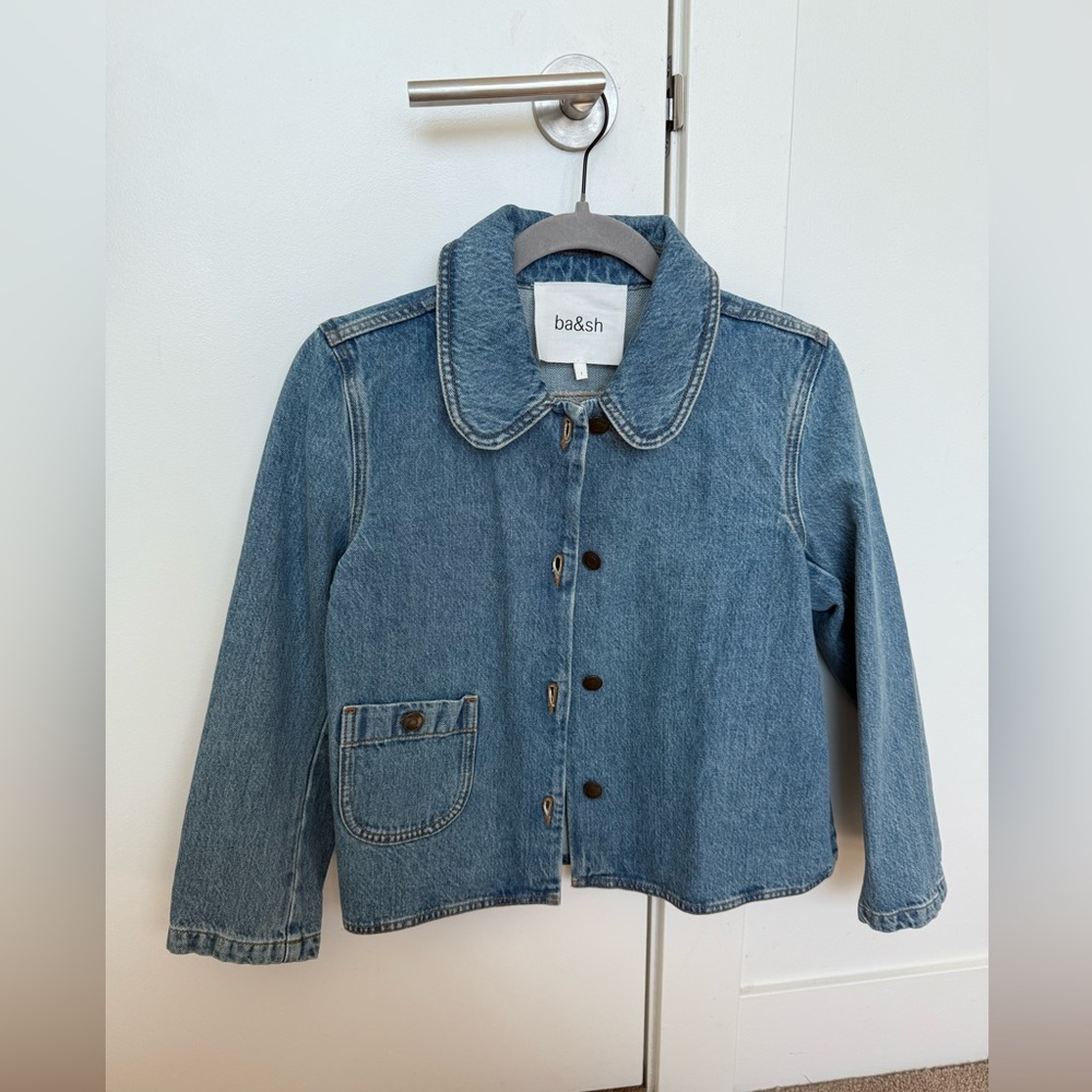 Ba&sh 3/4 sleeve Classic Blue Denim Jacket